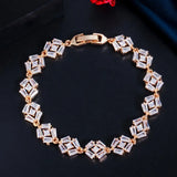 ThreeGraces Sparkling CZ 585 Geometric Chain Bracelet for Women