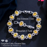 ThreeGraces Green CZ Geometric Link Chain Bracelet for Women BR179