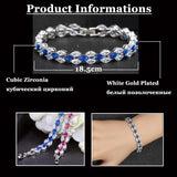ThreeGraces CZ Bracelet Silver Marquise Cut Crystal for Women