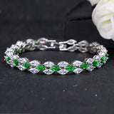 ThreeGraces CZ Bracelet Silver Marquise Cut Crystal for Women
