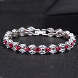 ThreeGraces CZ Bracelet Silver Marquise Cut Crystal for Women