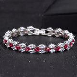 ThreeGraces CZ Bracelet Silver Marquise Cut Crystal for Women