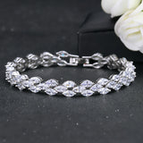 ThreeGraces CZ Bracelet Silver Marquise Cut Crystal for Women