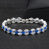 ThreeGraces CZ Bracelet Silver Marquise Cut Crystal for Women