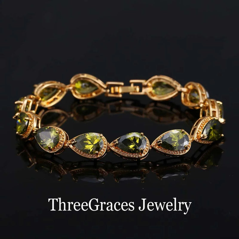 ThreeGraces 6 Colors Options CZ Crystal Bracelet for Women