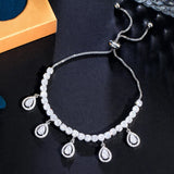 Adjustable CZ Dangling Water Drop Bridal Bracelet BR290