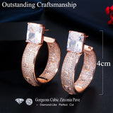 ThreeGraces CZ Big Circle Round Hoop Earrings ER446