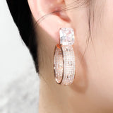 ThreeGraces CZ Big Circle Round Hoop Earrings ER446