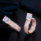 ThreeGraces CZ Big Circle Round Hoop Earrings ER446