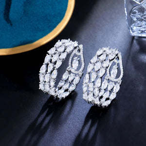 ThreeGraces CZ Silver Circle Hoop Earrings Women Party Jewelry