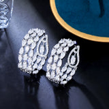 ThreeGraces CZ Silver Circle Hoop Earrings Women Party Jewelry