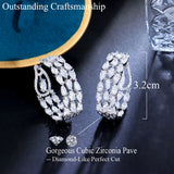 ThreeGraces CZ Silver Circle Hoop Earrings Women Party Jewelry