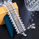 ThreeGraces CZ Silver Bridal Wedding Bracelet for Brides