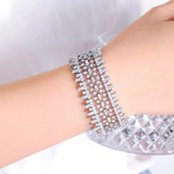 ThreeGraces CZ Silver Bridal Wedding Bracelet for Brides