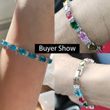 ThreeGraces CZ Silver Tennis Bracelet for Women BR236