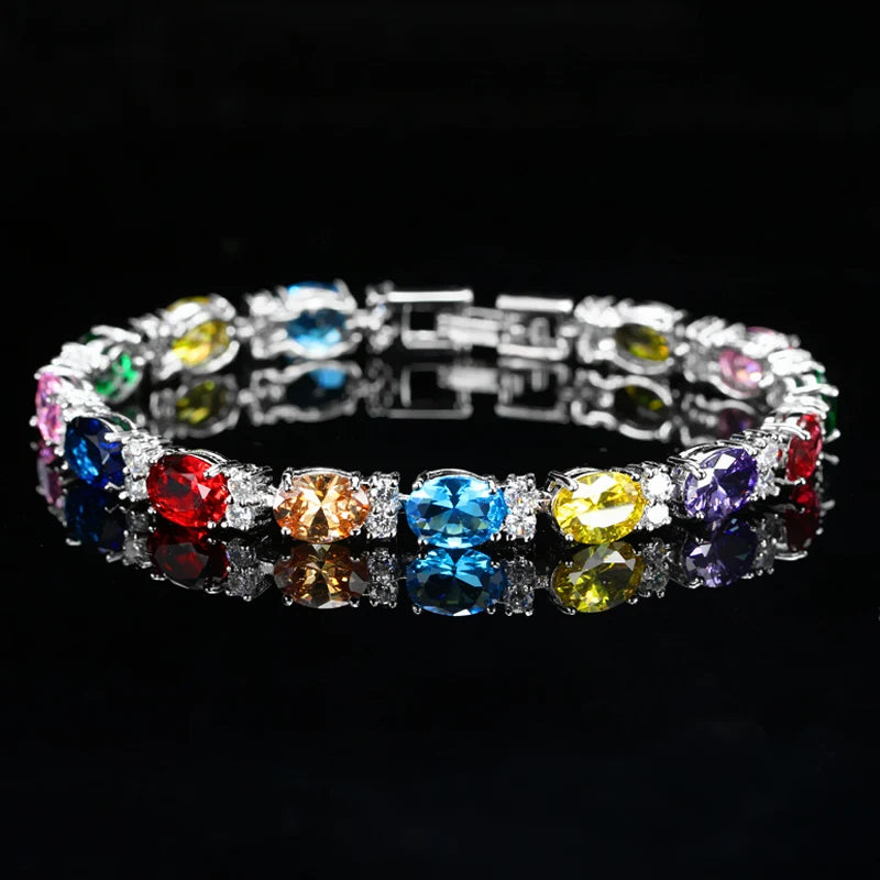 ThreeGraces CZ Silver Tennis Bracelet for Women BR236