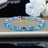 ThreeGraces CZ Silver Tennis Bracelet for Women BR236