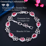 CZ Silver Link Chain Bracelet for Women BR220