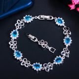 CZ Silver Link Chain Bracelet for Women BR220