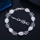 CZ Silver Link Chain Bracelet for Women BR220