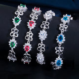 CZ Silver Link Chain Bracelet for Women BR220