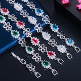 CZ Silver Link Chain Bracelet for Women BR220