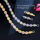 Multicolor Oval CZ Geometric Bracelet for Party Jewelry