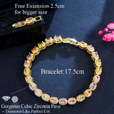 Multicolor Oval CZ Geometric Bracelet for Party Jewelry