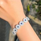 ThreeGraces CZ Silver Link Chain Bracelet BR246