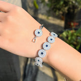 ThreeGraces CZ Silver Link Chain Bracelet BR246