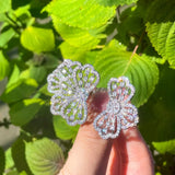 CZ Flower Adjustable Wedding Ring Women Summer Jewelry R179