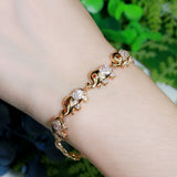 ThreeGraces Elephant Animal Red CZ Stone 585 Charm Bracelet Bangle for Ladies