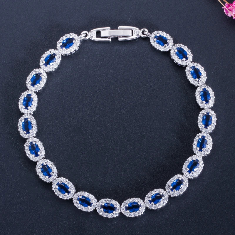 ThreeGraces CZ Silver Bridal Tennis Bracelet for Women BR226