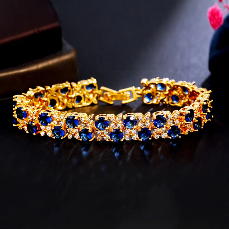 ThreeGraces CZ Nigerian Dubai Wedding Bracelet for Women