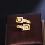 ThreeGraces CZ Geometric Square Adjustable Finger Ring R177