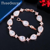 Rose Water Drop Wedding Tennis Bracelet for Women