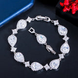Rose Water Drop Wedding Tennis Bracelet for Women