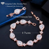 Rose Water Drop Wedding Tennis Bracelet for Women