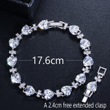 Love Heart CZ Stone Wedding Tennis Bracelet for Women BR095