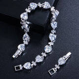 Love Heart CZ Stone Wedding Tennis Bracelet for Women BR095
