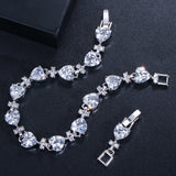 Love Heart CZ Stone Wedding Tennis Bracelet for Women BR095