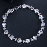 Love Heart CZ Stone Wedding Tennis Bracelet for Women BR095