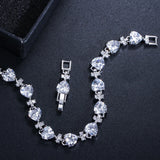 Love Heart CZ Stone Wedding Tennis Bracelet for Women BR095