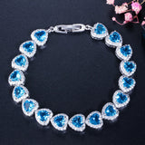 ThreeGraces Multicolor CZ Heart Shape Party Bracelet