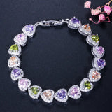 ThreeGraces Multicolor CZ Heart Shape Party Bracelet