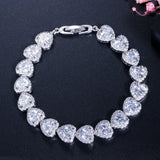 ThreeGraces Multicolor CZ Heart Shape Party Bracelet
