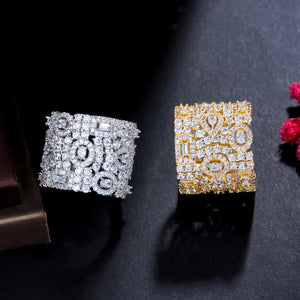 ThreeGraces CZ Adjustable Bridal Wedding Ring for Women R188