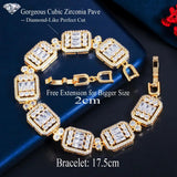 CZ Crystal Square Link Chain Bracelet for Women BR151