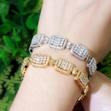 CZ Crystal Square Link Chain Bracelet for Women BR151