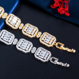 CZ Crystal Square Link Chain Bracelet for Women BR151